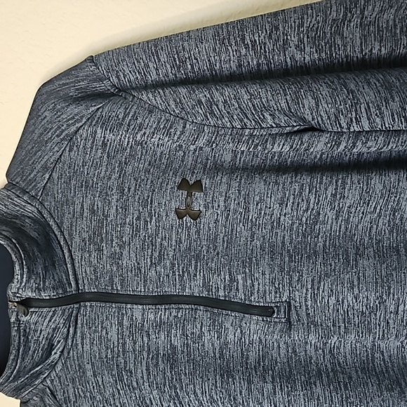 Under Armour Men's Fleece Sweater 1/2 Zip Long Sleeve Mock Neck Academy Blue L - Picture 4 of 9